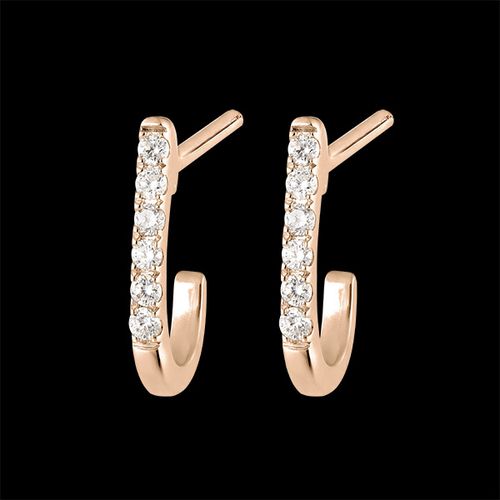 Boucles d'oreilles Demi-crÃ©oles FraÃ®cheur - Ella - or rose 18 carats et diamants - Edenly - Modalova