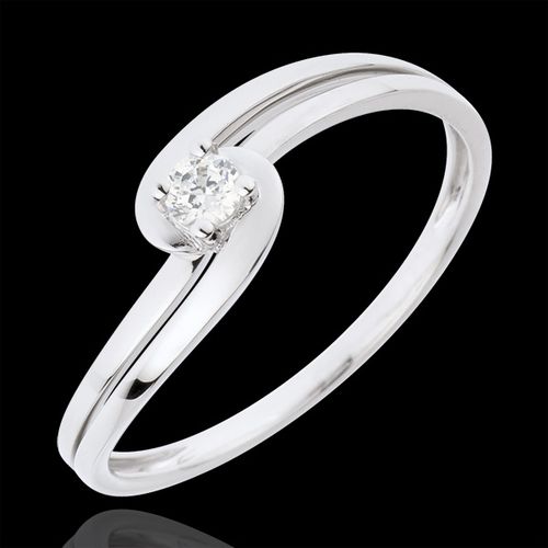 Bague Solitaire Silly - or blanc 18 carats - Edenly - Modalova