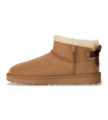 Bottines en Fourrure Ultra Mini Bailey Bow marron (36), Cuir, Plat, Aucun, Casuel, Homewear - Ugg - Modalova