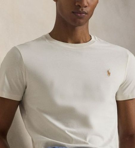 T-shirt en maille Custom Slim Fit (XS), Beige, Casuel, Coton, Manche courte - Polo Ralph Lauren - Modalova