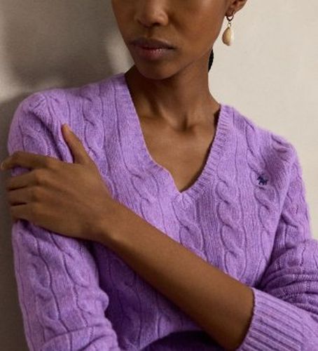 Pull en cachemire et laine lilas (M), Casuel, , Manche longue - Polo Ralph Lauren - Modalova