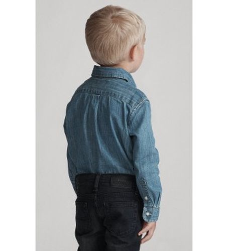 Pour garçon. 322713843001 Chemise en toile denim de coton (5años= 117/123cm), Casuel, Manche longue, mode enfantine - Polo Ralph Lauren - Modalova