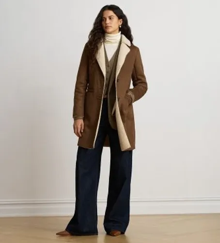 P04121003 Manteau en daim avec fourrure d'agneau, (XS), Casuel, Classique, Cuir - Lauren Ralph Lauren - Modalova