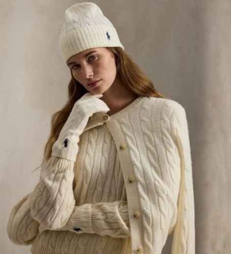 Bonnet en laine et cachemire (OSFA), Blanc, Casuel - Polo Ralph Lauren - Modalova