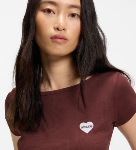 T-shirt Etine marron (XS), Casuel, Coton, Manche courte - Boss - Modalova