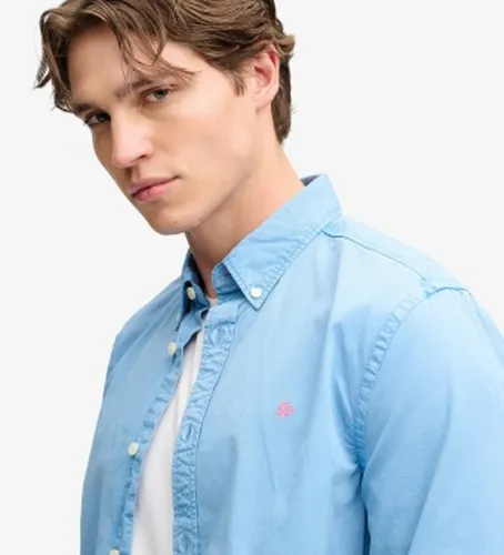 M4011194A Chemise Garment Dyed bleue (XXL), Casuel, Coton, Manche longue - Superdry - Modalova