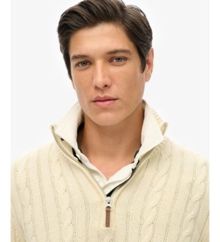 M6110661B Pull à demi-fermeture éclair Cotton Classic Cable 1/2 crème (XXL), Casuel, Coton - Superdry - Modalova