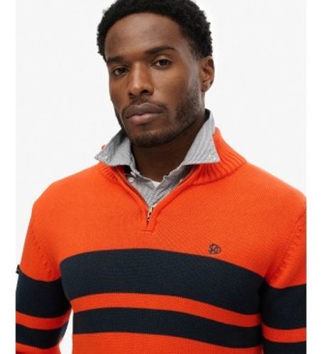 M6110709A Pull demi-zippé Cotton Stripe Half orange (L), Casuel, Coton - Superdry - Modalova