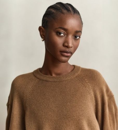 Pull col rond en laine et cachemire marron (XS), Casuel - Gant - Modalova