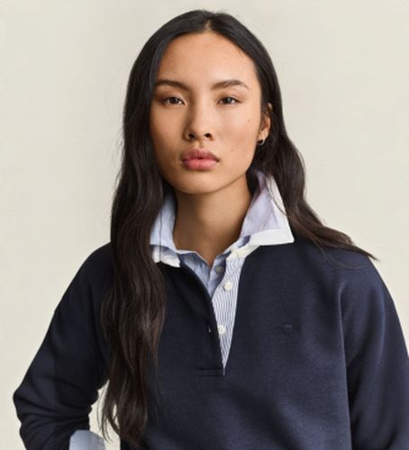 Sweat-shirt Rugger nuit (S), Casuel, Coton, Manche longue, Marine - Gant - Modalova