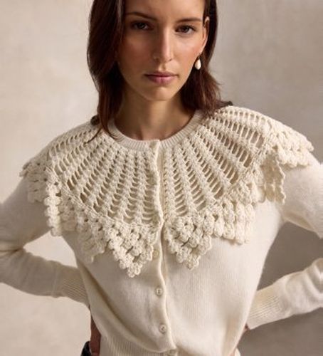B23920001 Cardigan en laine et alpaga au crochet crème (L), Beige, Casuel - Polo Ralph Lauren - Modalova