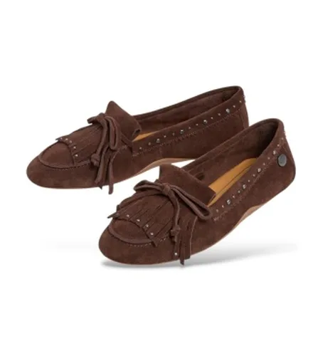 PLS100021 Mocassins en cuir Noa Fringes marron (36), Plat, Aucun, Casuel - Pepe Jeans - Modalova