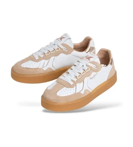 PLS000042 Baskets en cuir Maya Contour (36), Plat, Lacets, Casuel - Pepe Jeans - Modalova