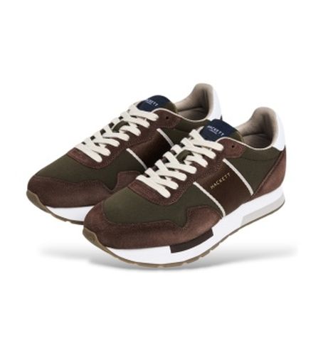 HMS200088 Baskets Keston Symbol Olive (40), Tissu, Plat, Lacets, Casuel - Hackett London - Modalova