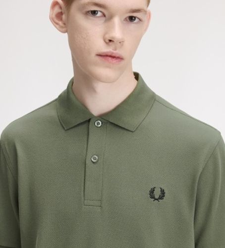 M6000 Polo uni laurier (S), Casuel, Coton, Manche courte - Fred Perry - Modalova
