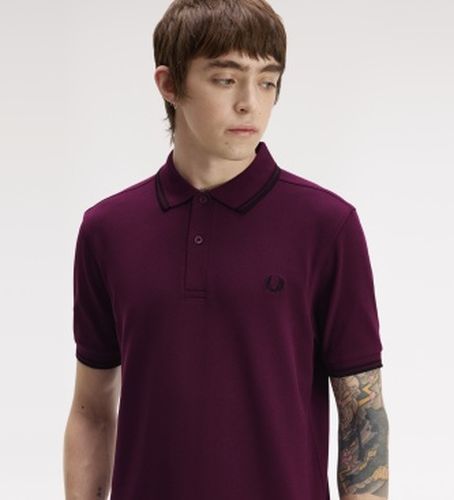M3600 Polo bicolore (S), Casuel, Violet, Coton, Manche courte - Fred Perry - Modalova