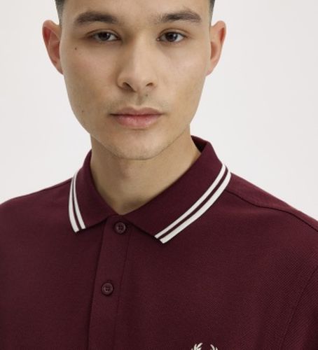 M3636 Polo Twin Tipped manches longues (XL), Casuel, Grenat, Coton, Manche longue - Fred Perry - Modalova