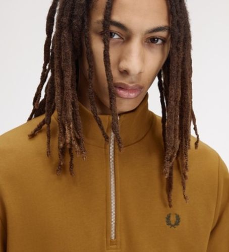 M3574 Sweat col zippé moutarde (M), Casuel, Coton - Fred Perry - Modalova