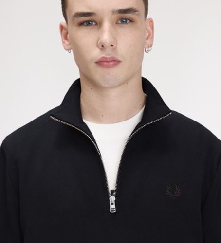 M3574 Sweat à demi-fermeture éclair (S), Noir, Casuel, Coton - Fred Perry - Modalova
