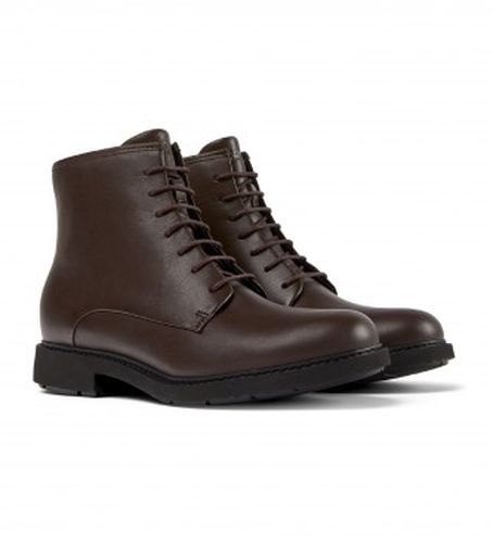 K400245-008 Neuman Bottines en cuir marron (35), Plat, 1 à 3 cm, Lacets, Casuel - Camper - Modalova