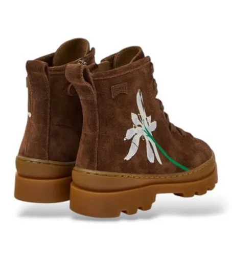 K900179-037 Bottines en daim Twins marron (35), Plat, Cuir, Lacets, Fermeture éclair, Casuel - Camper - Modalova