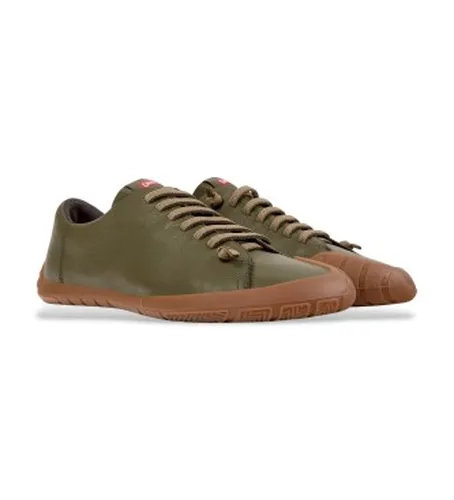K101114-004 Peu Path+ Leather Sneakers (39), Cuir, Plat, Lacets, Casuel, Vert - Camper - Modalova