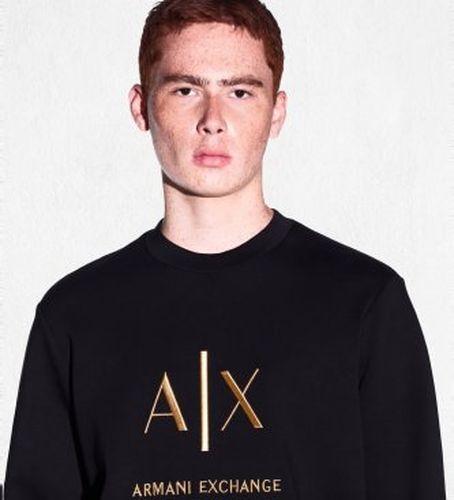 XM003551AF20150UC001 Sweat-shirt col rond avec logo métallisé (XL), Casuel, Coton - A|X Armani Exchange - Modalova