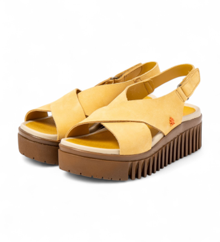 GB003_0MU Sandales en cuir 1574 Brighton (37), 3 à 5 cm, Velcro, Casuel - ART - Modalova