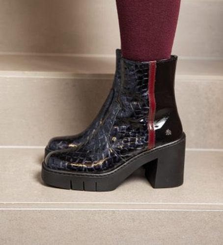 GB003_039 Bottines en cuir 1974 Berna (37), 8 à 10 cm, Fermeture éclair, Casuel, Gris - ART - Modalova