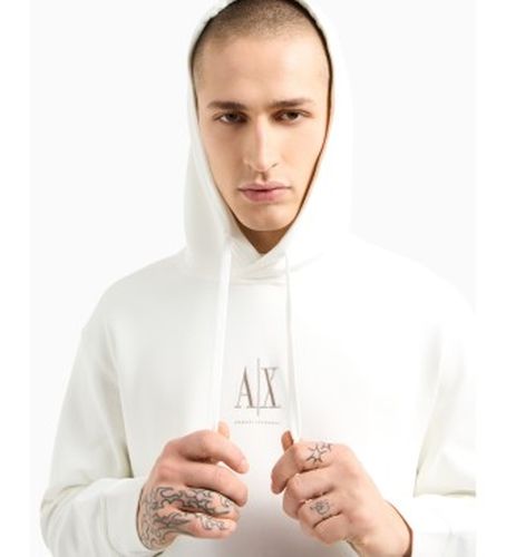 XM000369AF10818U0009 Chandail à capuchon en coton-polyester extensible laminé avec capuchon (XS), Casu - A|X Armani Exchange - Modalova