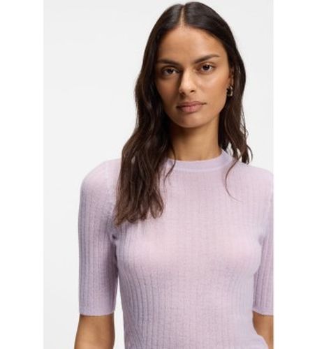 Pull en laine mélangée côtelée lilas (M), , Classique - Boss - Modalova