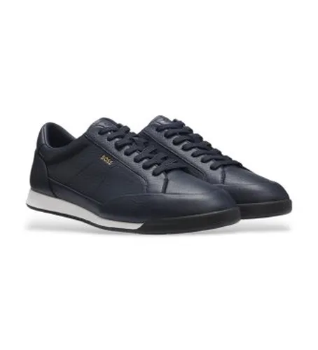 Baskets en cuir Nitan Lowp marine (42), Plat, Lacets, Casuel - Boss - Modalova