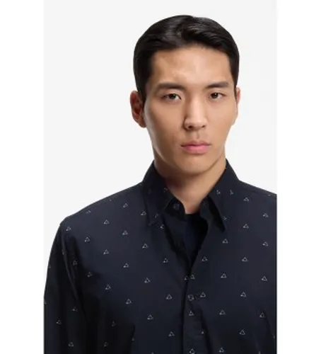 Chemise en popeline à coupe régulière, imprimé (S), Casuel, Coton, Manche longue - Boss - Modalova