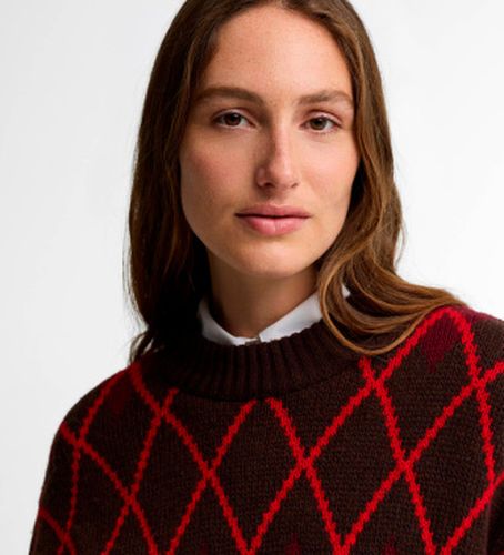 LKN1832 Pull Adina Fair Isle marron (XS), Casuel, , Coton, Manche longue - Barbour - Modalova