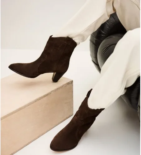 H25NCAS Bottines en cuir Casey marron (37), 3 à 5 cm, Aucun, Casuel - BA&SH - Modalova