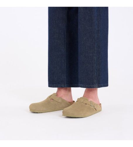 Sabots en Cuir Boston (Ajustement Étroit) pistache (37), Plat, Aucun, Casuel - Birkenstock - Modalova