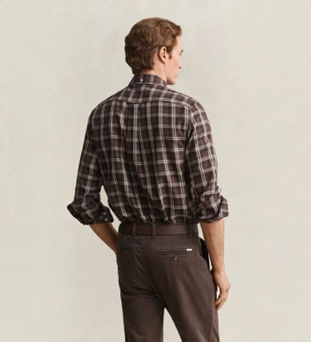 Chemise à carreaux marron (S), Casuel, Classique, Manche longue, Lyocell - Gant - Modalova