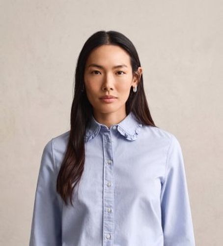 Chemise Oxford à volants ciel (36), Casuel, Coton, Classique, Manche longue - Gant - Modalova