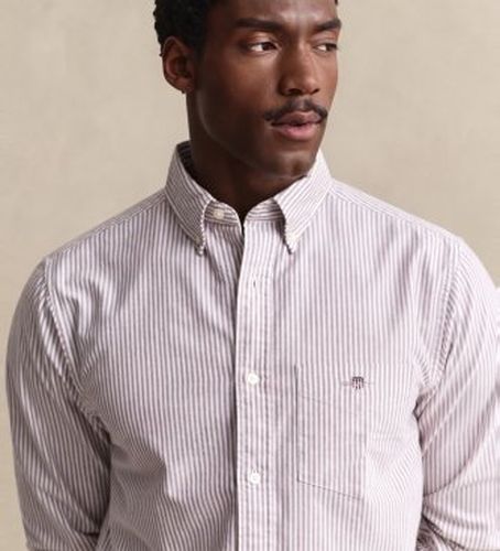 Chemise Oxford Regular Fit rayures (S), Casuel, Grenat, Coton, Classique, Manche longue - Gant - Modalova
