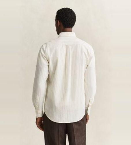 Chemise Reg Archive Oxford Stripe Shirt crème (S), , Classique, Manche longue, Le coton biologique - Gant - Modalova