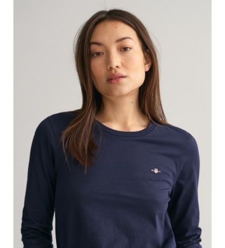 Shield Long Sleeve T-Shirt (S), Casuel, Coton, Manche longue, Marine - Gant - Modalova