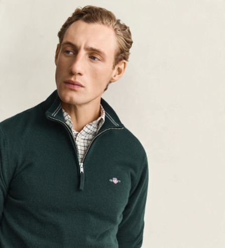 Pull en laine de mouton avec demi-fermeture éclair (S), Casuel - Gant - Modalova