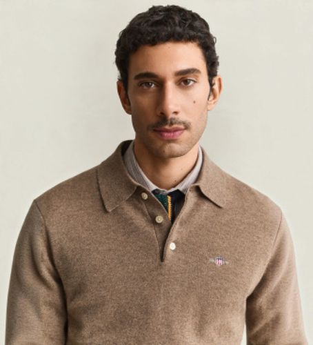 Pull type polo en laine clair (S), Classique, Manche longue - Gant - Modalova