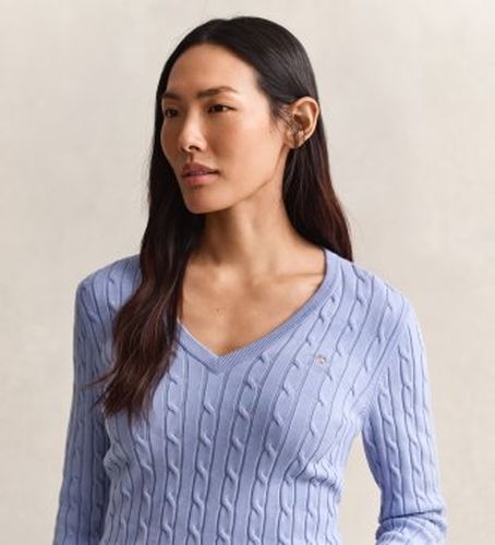 Pull en tricot à torsades col en V (XS), Casuel, Classique, Le coton biologique - Gant - Modalova