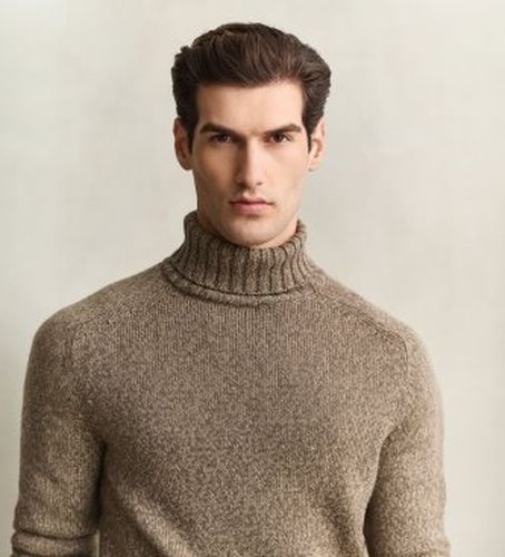 Pull col roulé en mélange de laine chinée (S), Casuel, Manche longue - Gant - Modalova