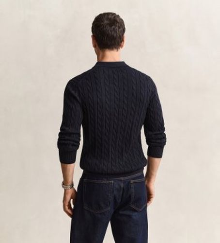 Polo point tricoté (S), Casuel, Coton, Classique, Manche longue - Gant - Modalova