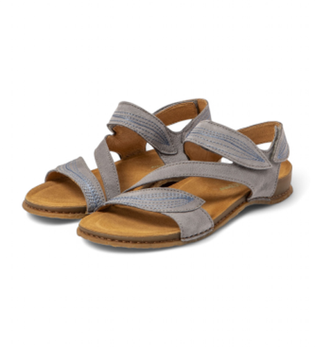 B0 Sandales en cuir N5810 Panglao grisâtre (38), Plat, Velcro, Casuel - El Naturalista - Modalova