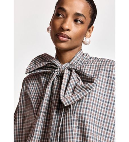 KEFIR Blouse à carreaux avec n?ud et manches trompette marron (XS), Casuel, Fête, Coton, Manche longue - Essentiel Antwerp - Modalova