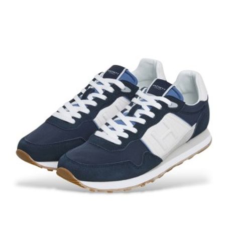 HMS21445 Telfor Match Leather Sneakers (45), Cuir, Plat, Lacets, Casuel, Marine - Hackett London - Modalova