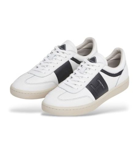HMS200048 Bond Just Leather Sneakers (43), Cuir, Blanc, Plat, Lacets, Casuel - Hackett London - Modalova